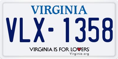 VA license plate VLX1358