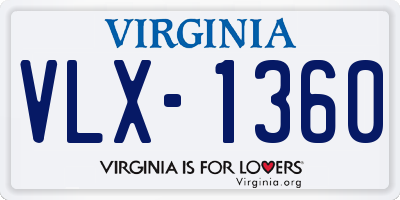 VA license plate VLX1360