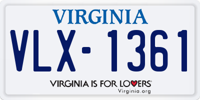 VA license plate VLX1361