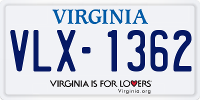 VA license plate VLX1362