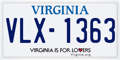 VA license plate VLX1363