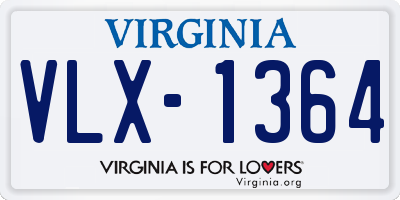 VA license plate VLX1364