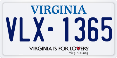 VA license plate VLX1365