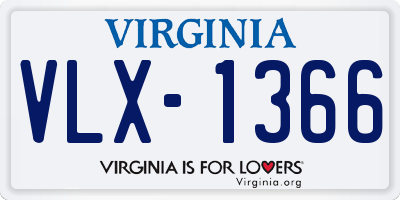 VA license plate VLX1366