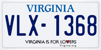 VA license plate VLX1368