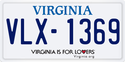 VA license plate VLX1369