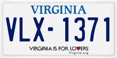 VA license plate VLX1371