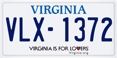 VA license plate VLX1372