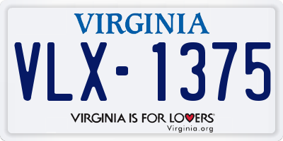 VA license plate VLX1375