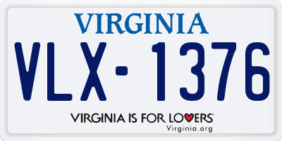 VA license plate VLX1376