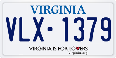 VA license plate VLX1379