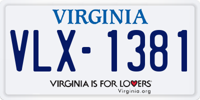 VA license plate VLX1381