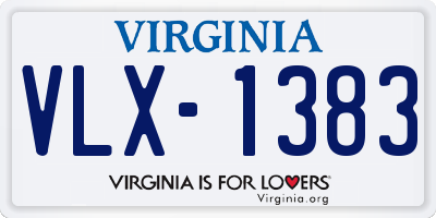 VA license plate VLX1383