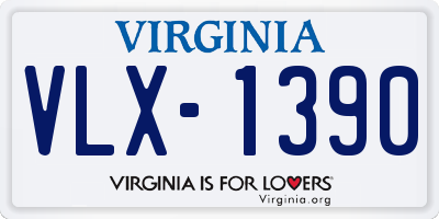 VA license plate VLX1390