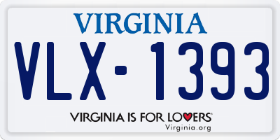 VA license plate VLX1393