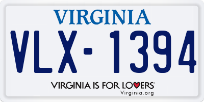 VA license plate VLX1394