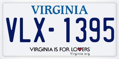 VA license plate VLX1395