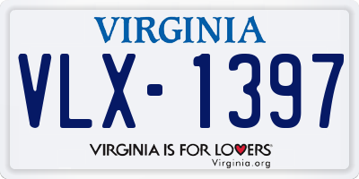 VA license plate VLX1397