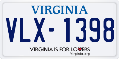 VA license plate VLX1398