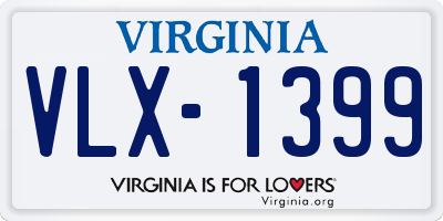 VA license plate VLX1399