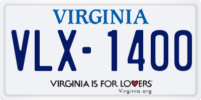 VA license plate VLX1400