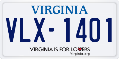 VA license plate VLX1401