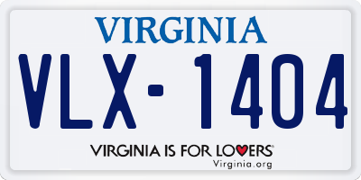 VA license plate VLX1404