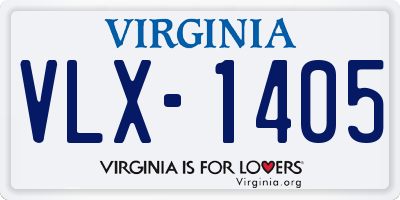 VA license plate VLX1405