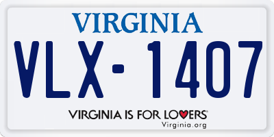 VA license plate VLX1407