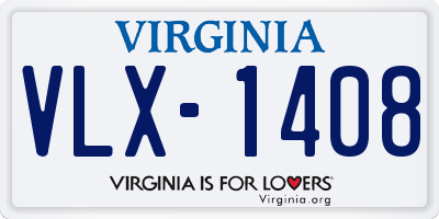 VA license plate VLX1408