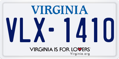 VA license plate VLX1410