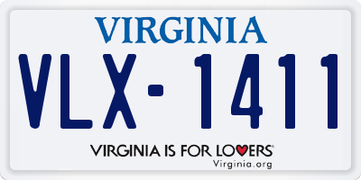 VA license plate VLX1411