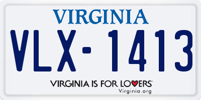 VA license plate VLX1413