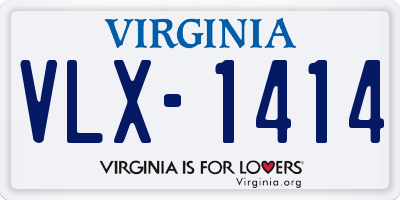 VA license plate VLX1414