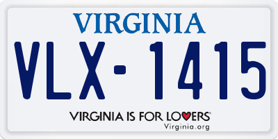 VA license plate VLX1415