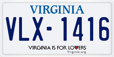 VA license plate VLX1416