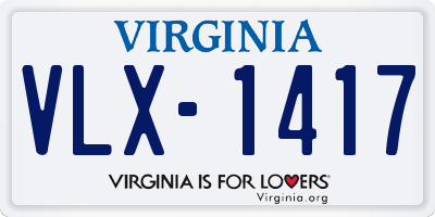 VA license plate VLX1417