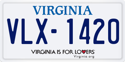 VA license plate VLX1420