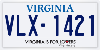 VA license plate VLX1421