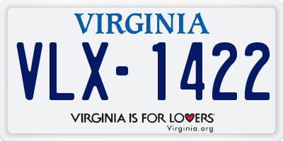 VA license plate VLX1422