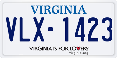 VA license plate VLX1423