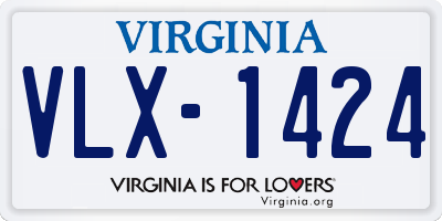 VA license plate VLX1424