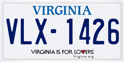 VA license plate VLX1426