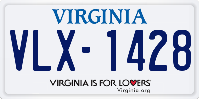 VA license plate VLX1428