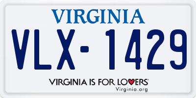 VA license plate VLX1429