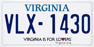 VA license plate VLX1430