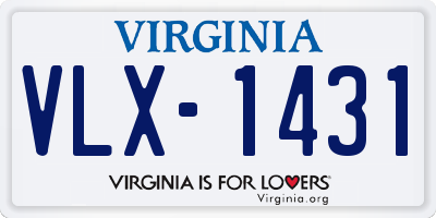 VA license plate VLX1431