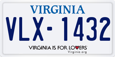 VA license plate VLX1432