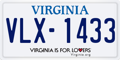 VA license plate VLX1433