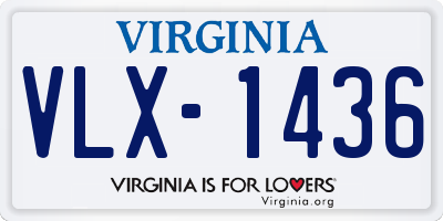 VA license plate VLX1436